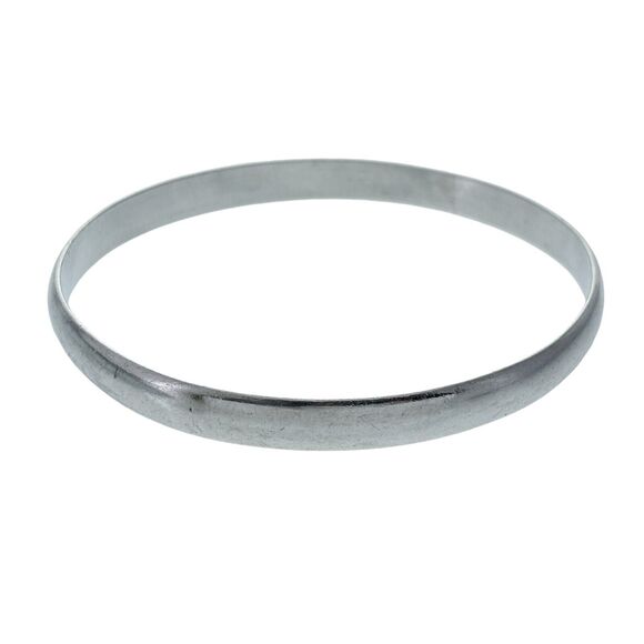 Vintage Silver Tone 6.7mm Classic Bangle Bracelet 8.25" - Picture 1 of 4